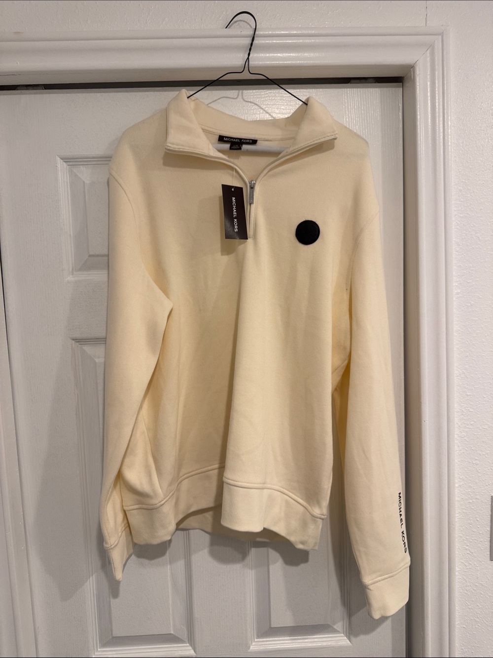 Michael Kors Cream Half-Zip Logo Sweatshirt